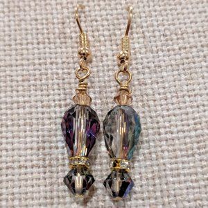 Crystal purple earrings